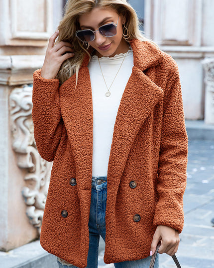 Ivy Lane Full Size Lapel Collar Sherpa Coat