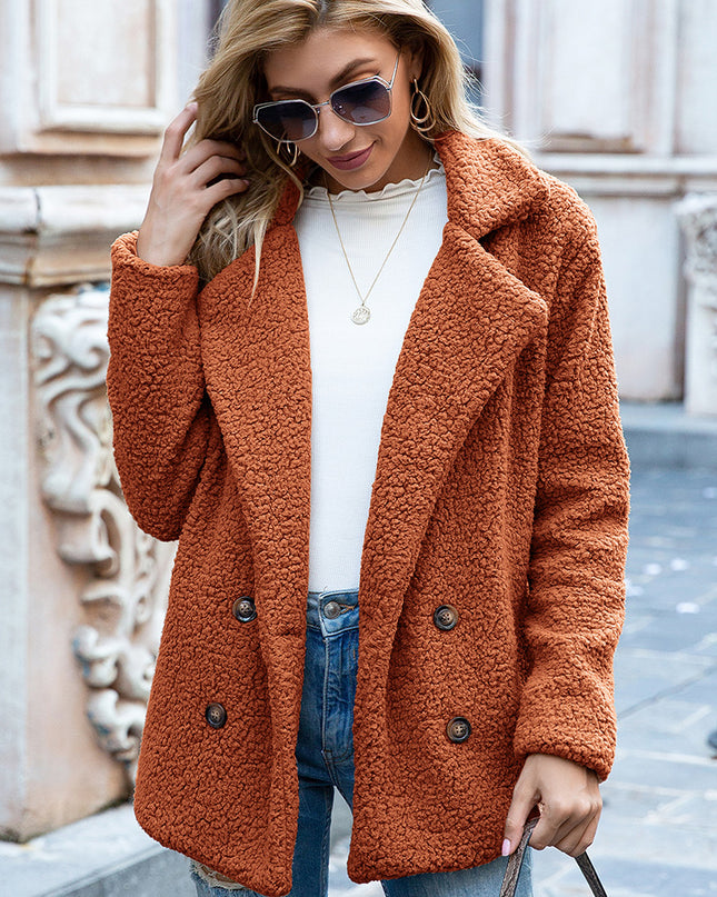 Ivy Lane Full Size Lapel Collar Sherpa Coat