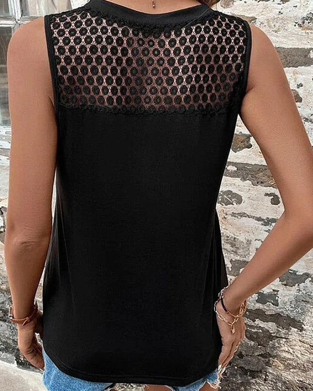 Lace Detail V-Neck Tank 
