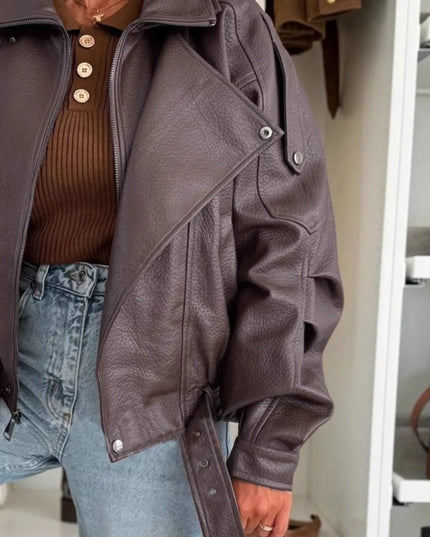 Leather Zip Up Jacket