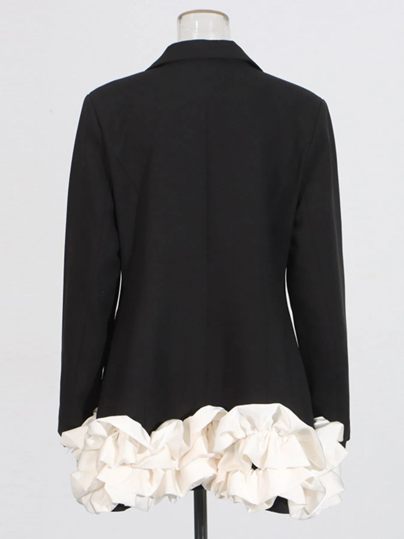 Ruffle Hem Double-Breasted Blazer Dress