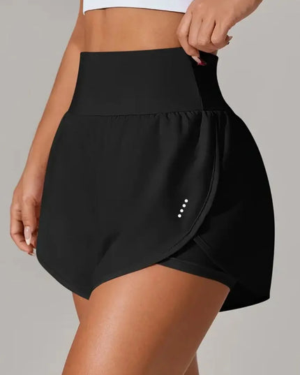 Pocketed High Waist Active Shorts 