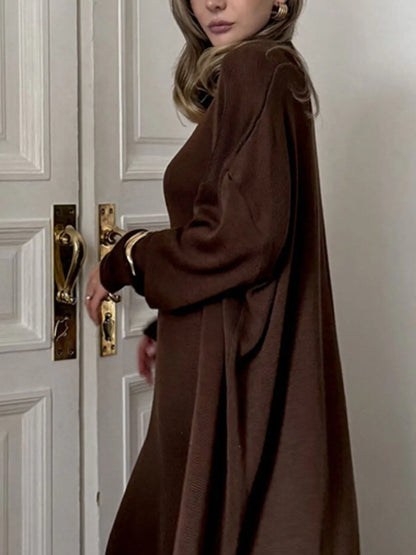 V-Neck Knit Dress and Cardigan Sweater Set