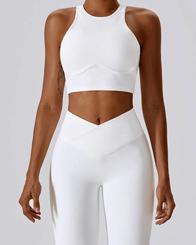 Basic Bae Cutout Racerback Active Tank White