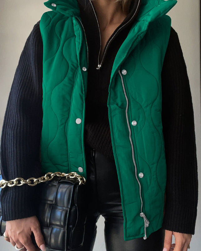 Collared Neck Vest with Pockets