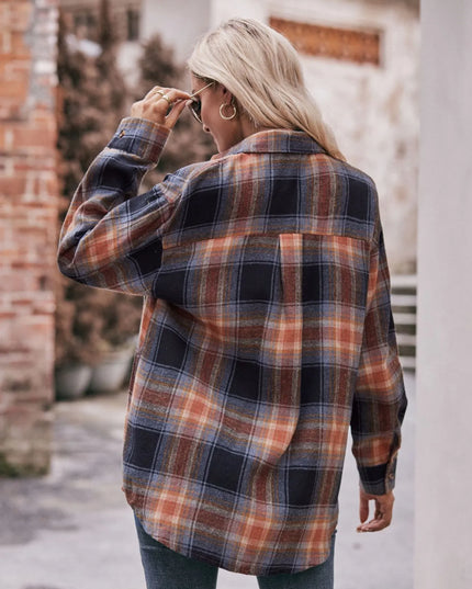 Plaid Button-Down Long Sleeve Shirt