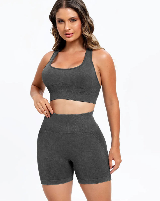 Scoop Neck Wide Strap Top and Shorts Active Set 