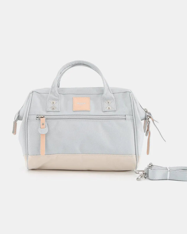 Himawari Waterproof Canvas Removable Strap Handbag Ivory Blue One Size