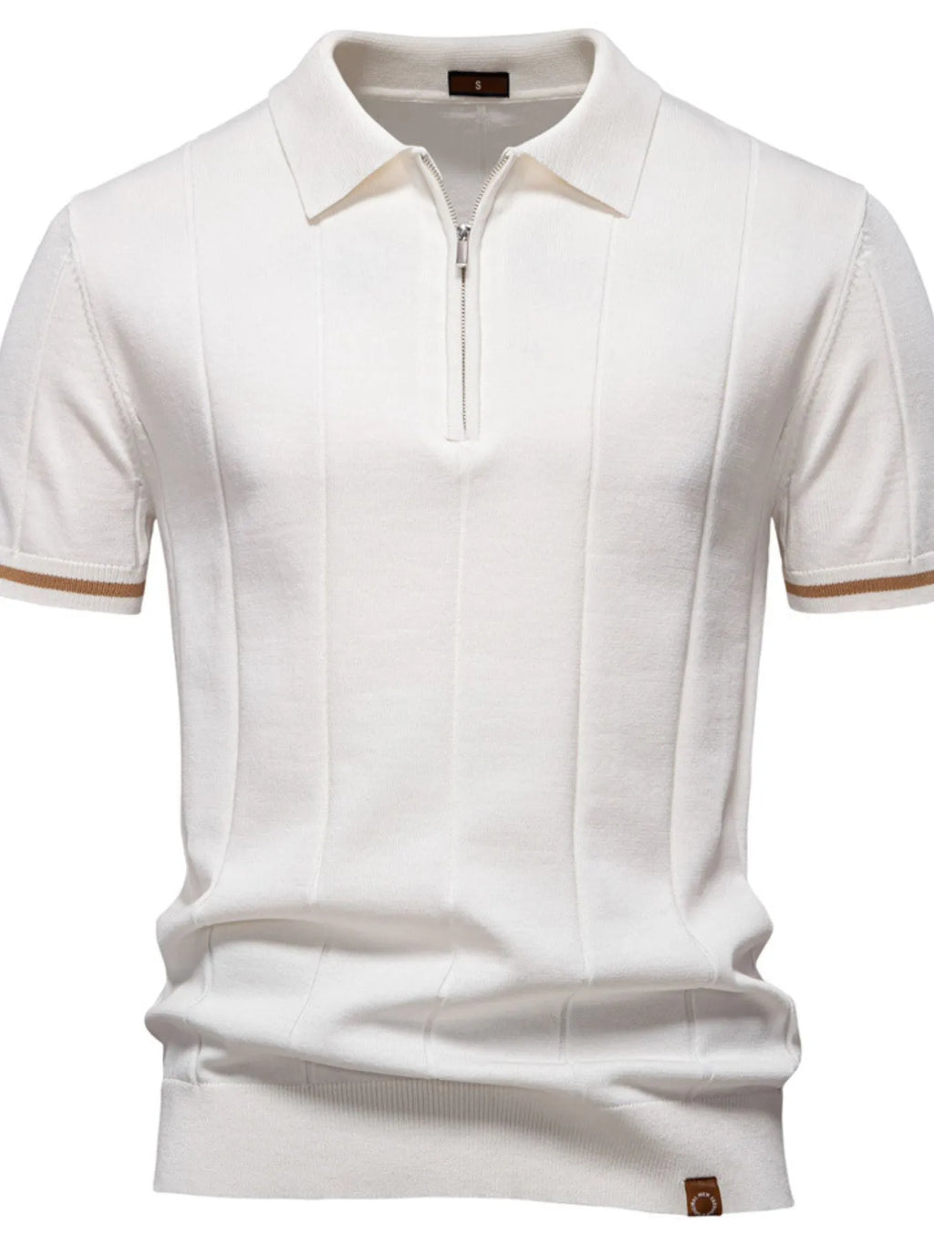 Men's Classic Zip-Neck Knitted Polo Shirt
