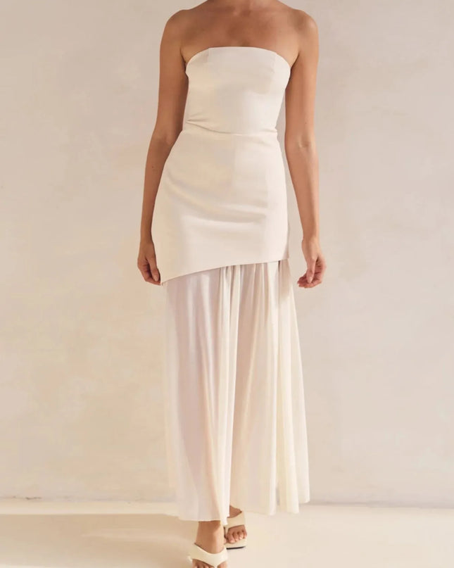 Layered Slit Tube Maxi Dress