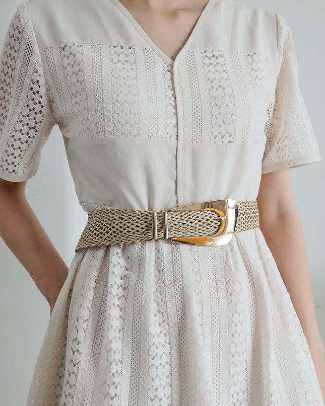 Irregular Buckle Braid Belt