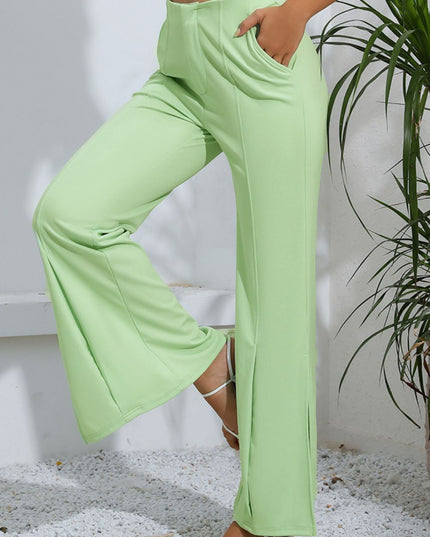 Slit High-Rise Flare Pants 