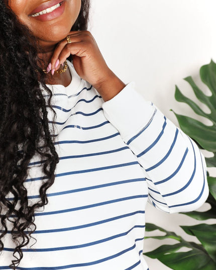 Double Take Striped Long Sleeve Round Neck Top