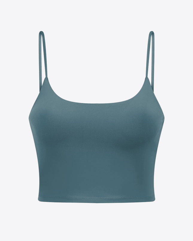 Millennia Feel Like Skin Scoop Neck Sports Cami Turquoise