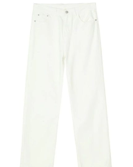 Washed Straight-Leg Slim Jeans