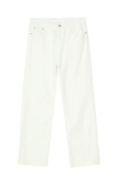Washed Straight-Leg Slim Jeans