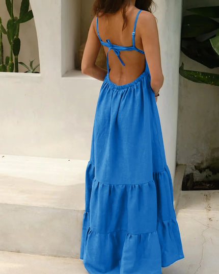 Tiered Maxi Cami Dress with Ruffled Hem