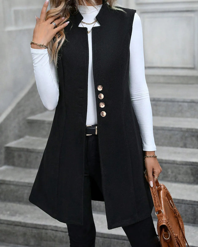 Button Up Longline Vest Coat