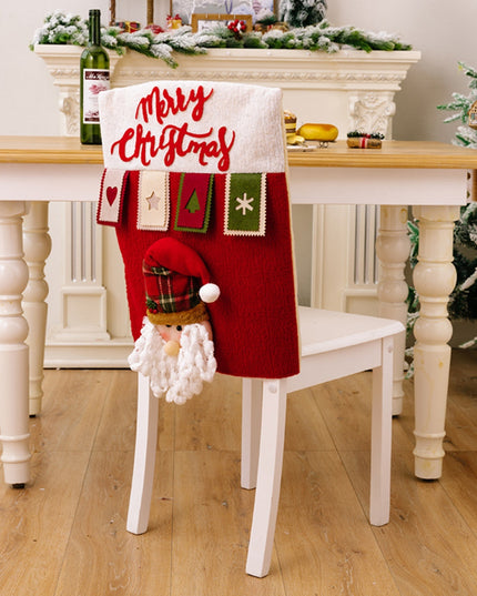 Christmas Chair Cover Deep Red One Size