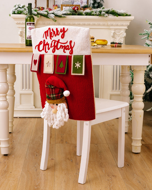 Christmas Chair Cover Deep Red One Size