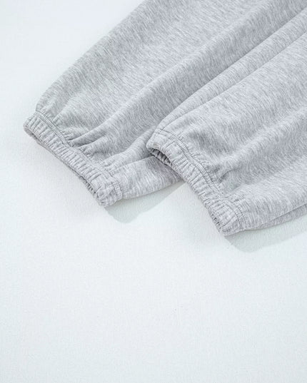 Zip Collar Long Sleeve Top and Drawstring Pants Set