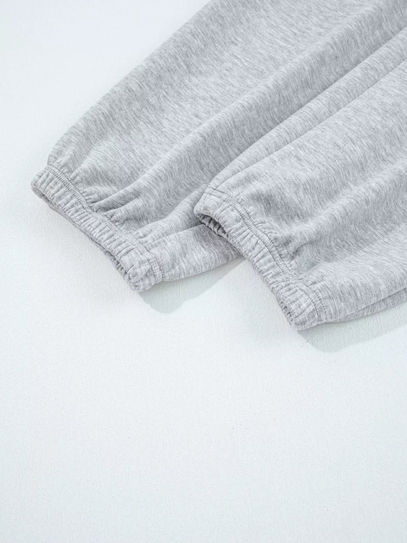 Zip Collar Long Sleeve Top and Drawstring Pants Set