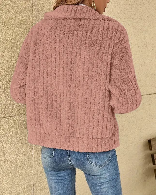 Plush Zip Up Long Sleeve Jacket