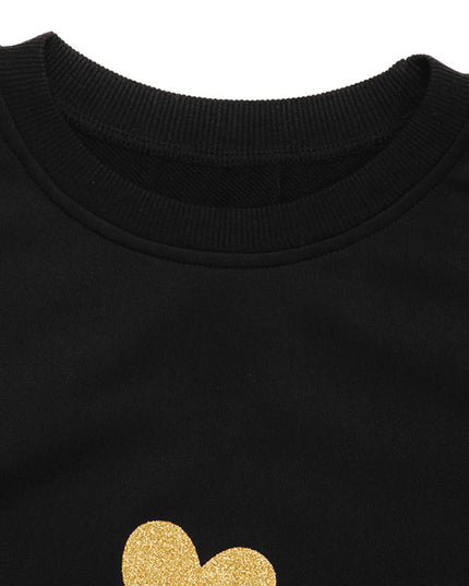 Heart Print Long Sleeve Sweatshirt