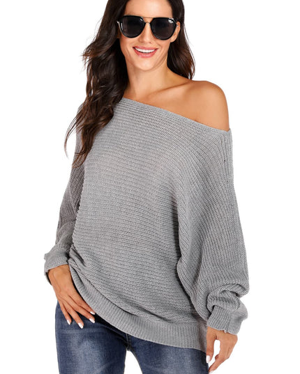 One Shoulder Dolman Sleeve Sweater