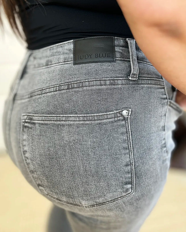 Judy Blue Full Size Button Fly High Waist Cuffed Capris