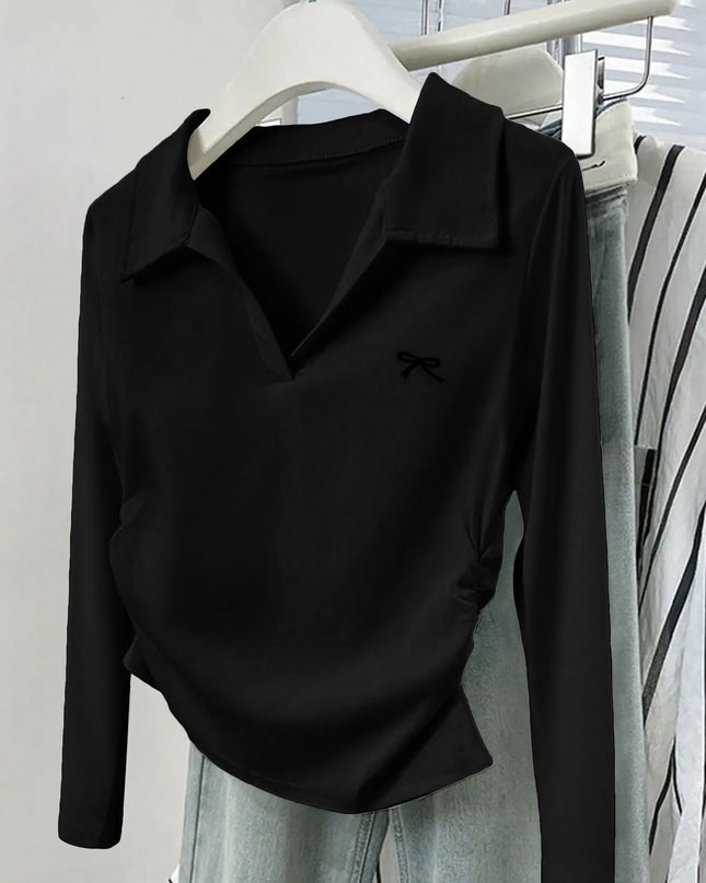 Johnny Collar Long Sleeve T-Shirt