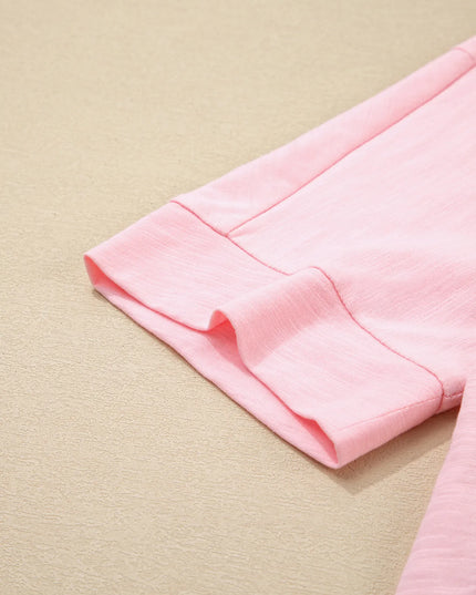 Flower Patched Exposed Seam Oversized T Shirt