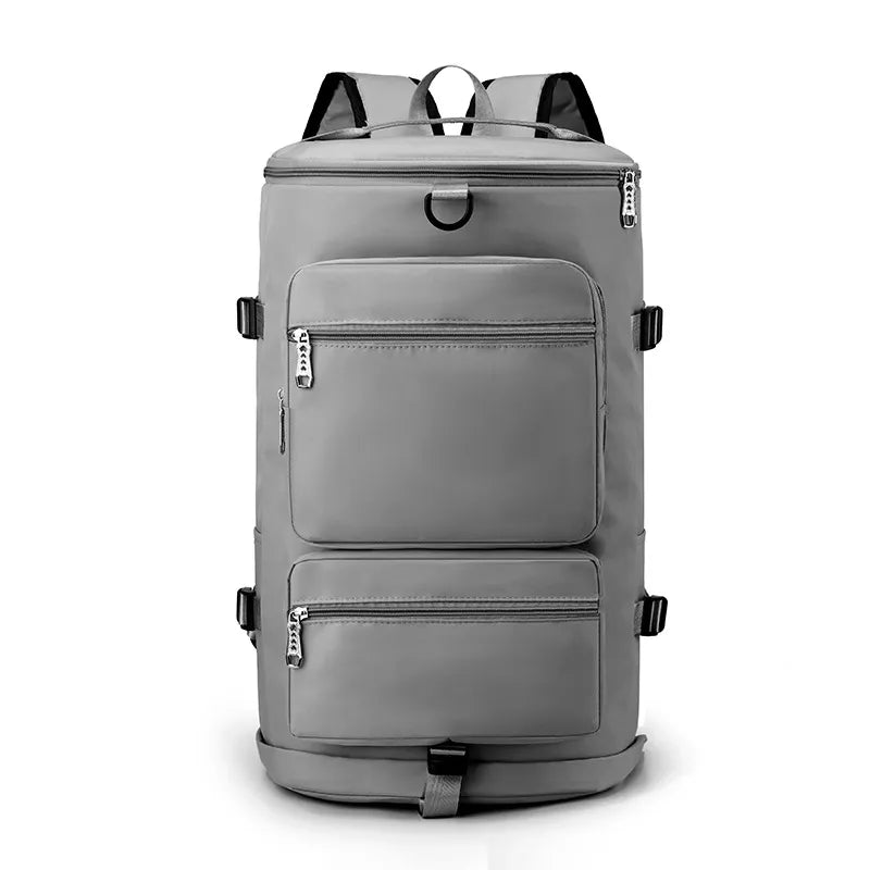 Multi Pocket Travel Backpack Bag Gray One Size