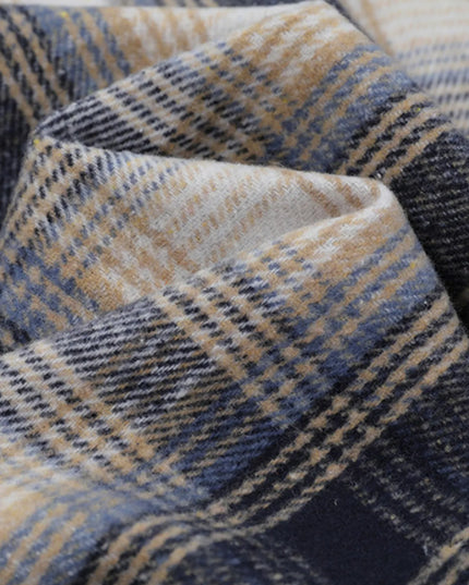 Men's Plaid Button Up Long Sleeve Jacket