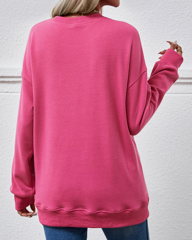 Dropped Shoulder Sweatshirt with Pockets