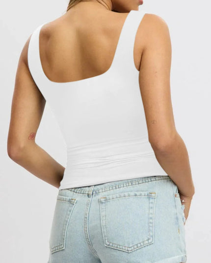 Square Neck Wide Strap Tank 