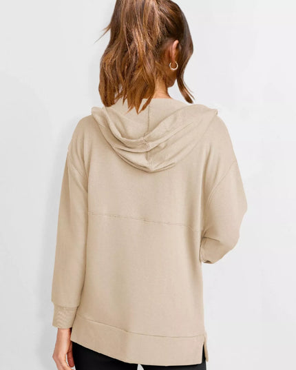 Drawstring Kangaroo Pocket Long Sleeve Hoodie