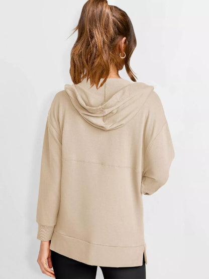 Drawstring Kangaroo Pocket Long Sleeve Hoodie