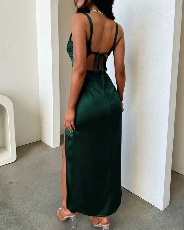 Split Lace Detail Cami Dress