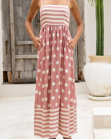 Polka Dot Square Neck Cami Dress