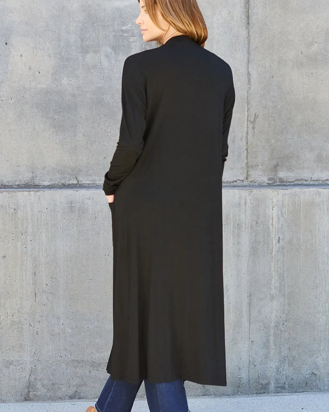 Basic Bae Full Size Open Front Long Sleeve Cover Up