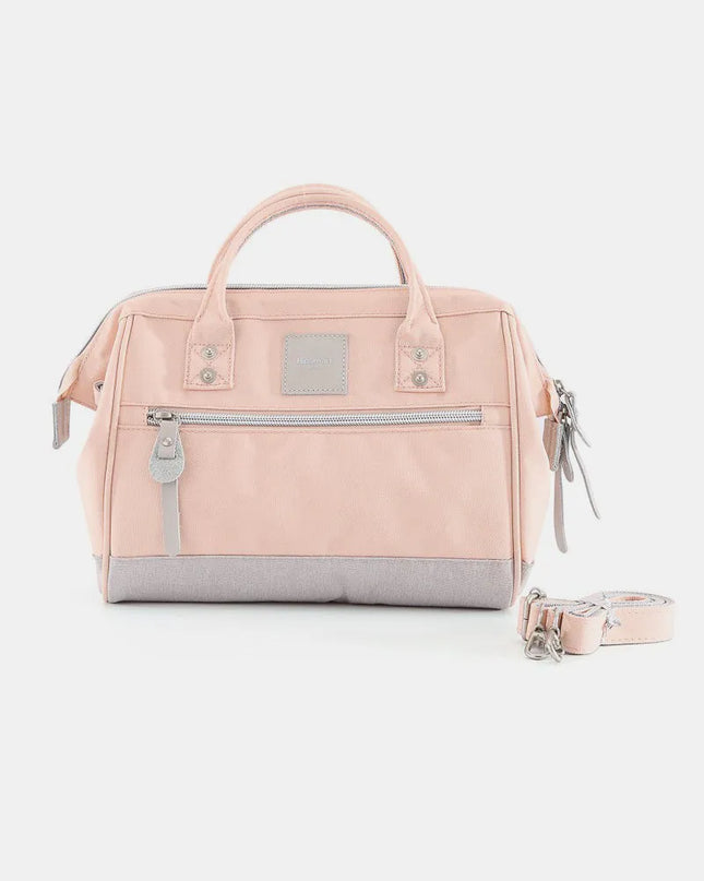 Himawari Waterproof Canvas Removable Strap Handbag Pink Grey One Size