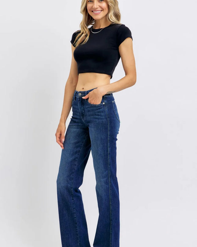 Judy Blue Full Size Tummy Control Straight Jeans Plus Size