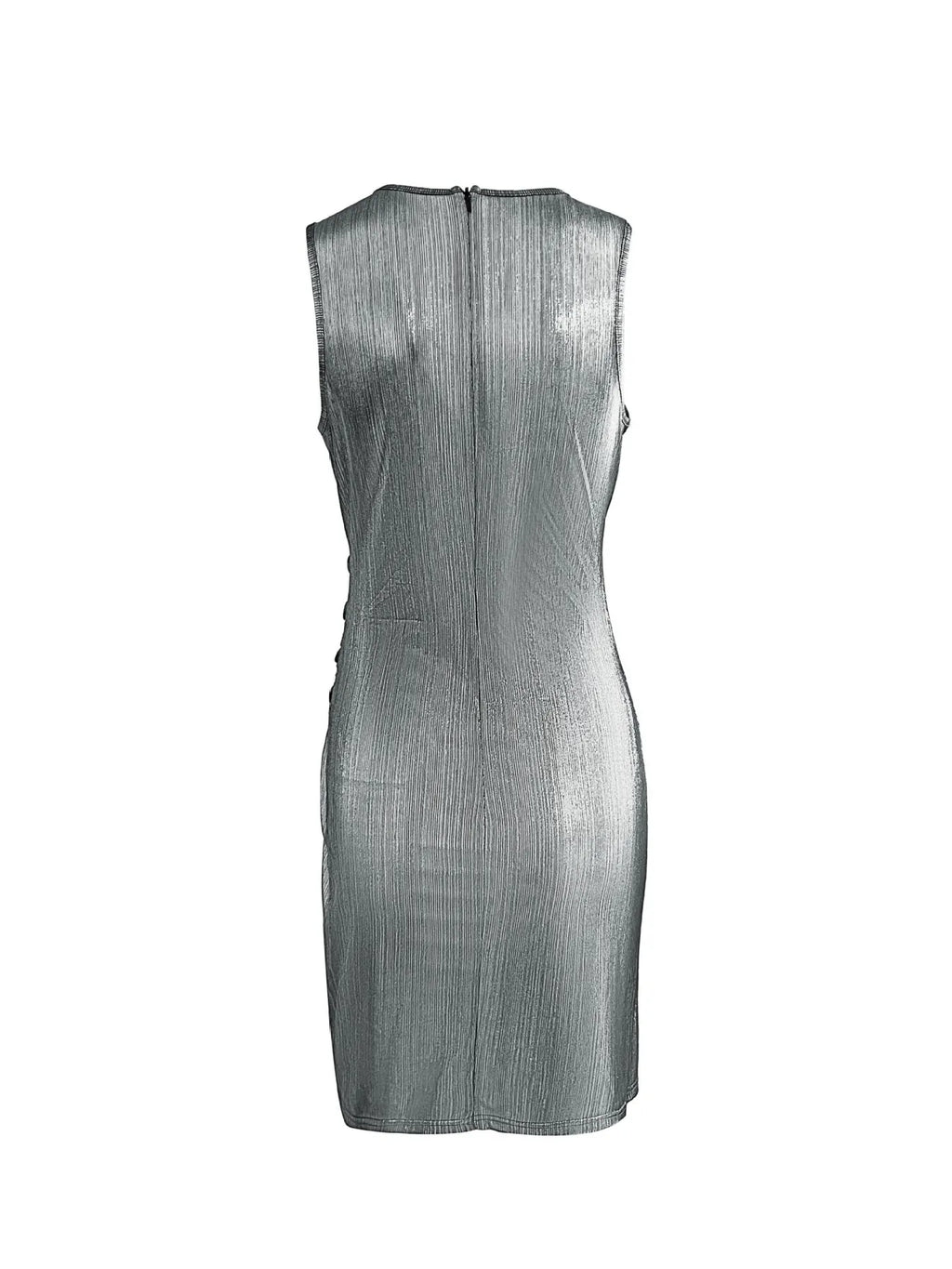 Surplice Sleeveless Bodycon Mini Dress