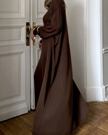 V-Neck Knit Dress and Cardigan Sweater Set