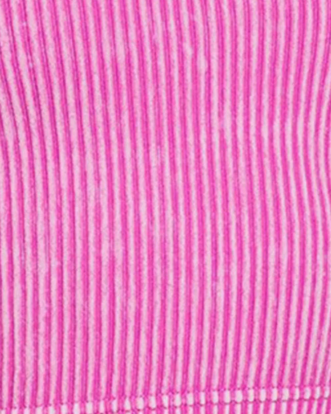 Zenana Washed Ribbed Cropped Tank