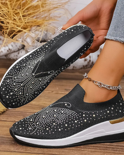 Rhinestone Wedge Sneakers