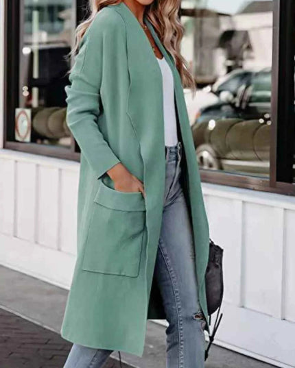 Open Front Dropped Shoulder Outerwear