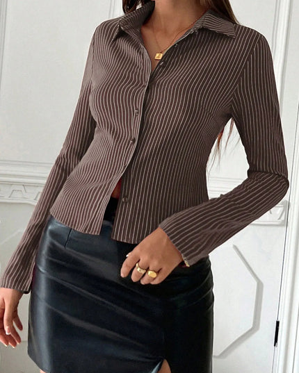 Striped Button Up Long Sleeve Shirt