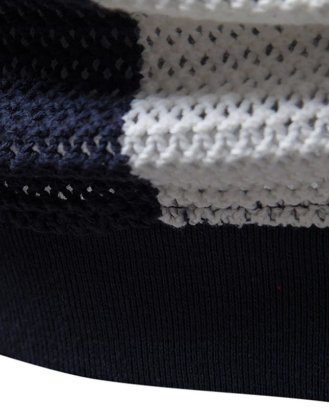 Men's Striped Short Sleeve Knit Polo